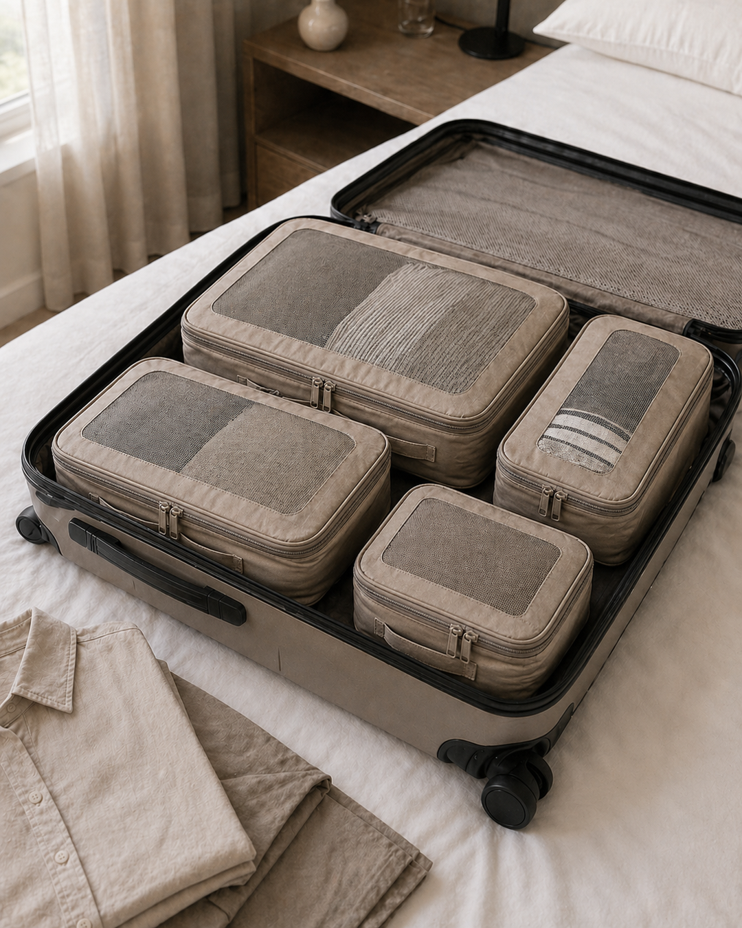 Travel Compression Cubes prelaunch scene.
