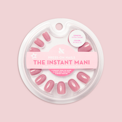 Rose-toned press-on nail set from the collection